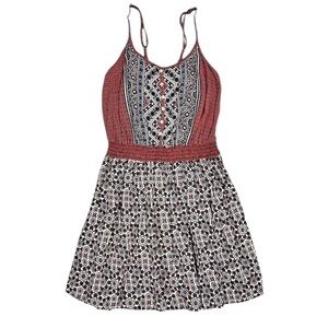 Aeropostale Bethany Mota boho mini dress with spaghetti straps and buttons XL